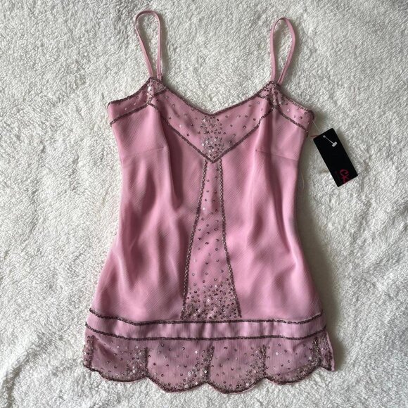 Deadstock Pink Fairy Sequin Top Insane 2000s glam... - Picture 1 of 8